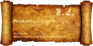 Moskovicz Lipót névjegykártya
